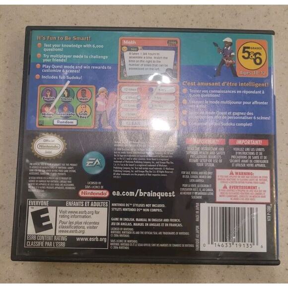 Brain Quest: Grades 5 & 6 - Nintendo DS - Video Game - VERY GOOD - Picture 3 of 5